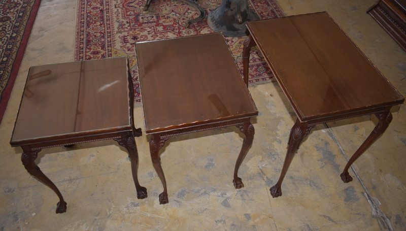Antique Mahogany Stacking End Tables, a set of 3-Grandma gallery