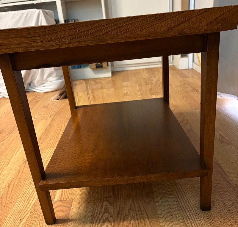 Lane Acclaim Walnut Surfboard Style Table with rosewood sunburst inlay gallery