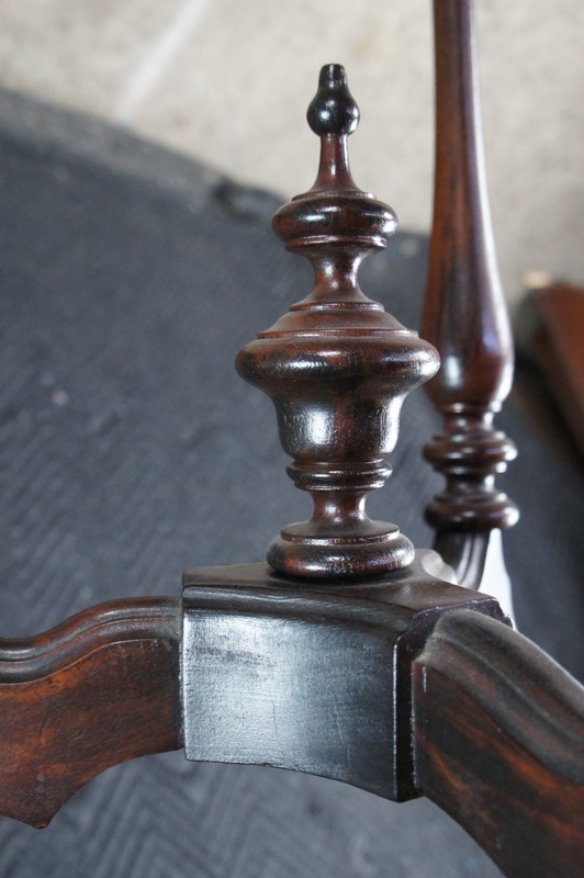 Antique Walnut Gothic Revival Scalloped Parlor Pedestal Center Table Stand gallery