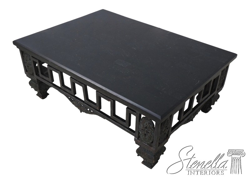 L70687: MAITLAND SMITH Tessellated Black Marble Top Coffee Cocktail Table