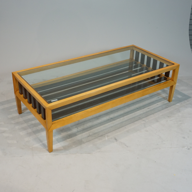 Beautiful two tone Mahogany and Glass top Coffee Table