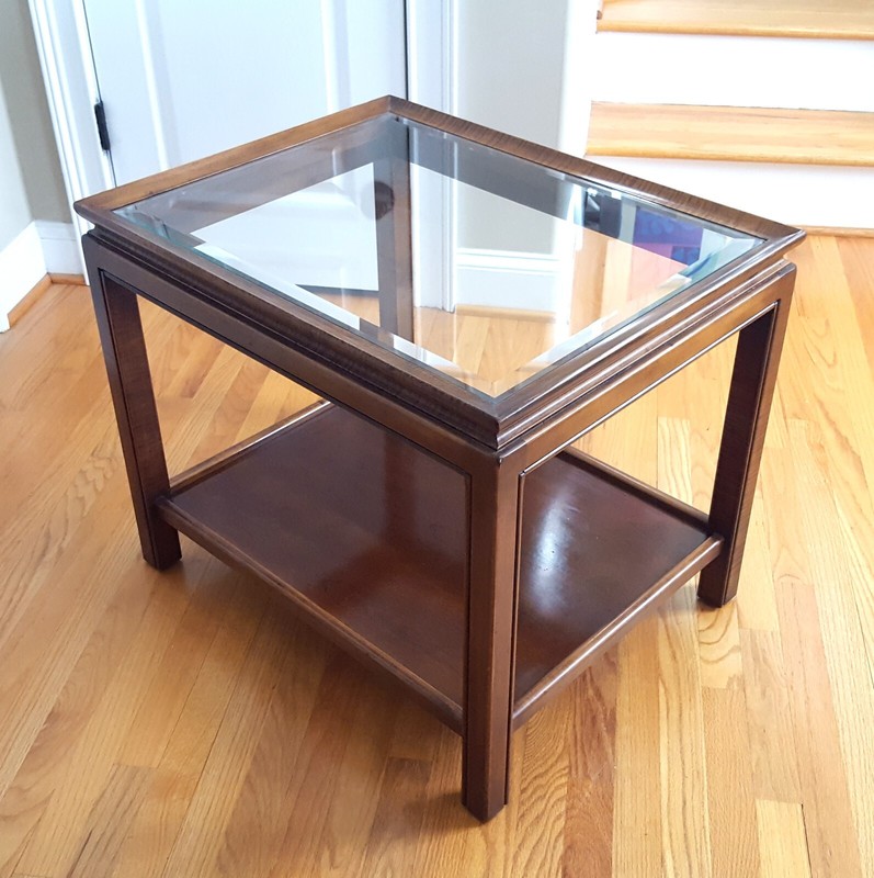 Vintage MCM Brandt End/Side Table Lovely Beveled Glass Top Elegant & Stylish! gallery