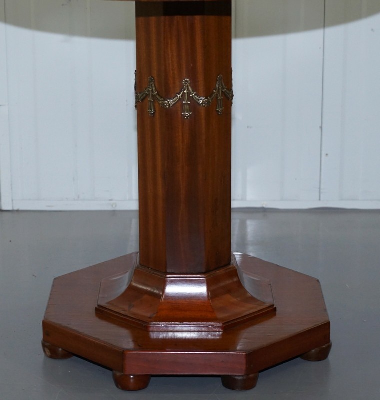CIRCA 1900 FULLY RESTORED FRENCH EMPIRE MAHOGANY CHESS TABLE MARBLE ORMOLU MOUNT gallery