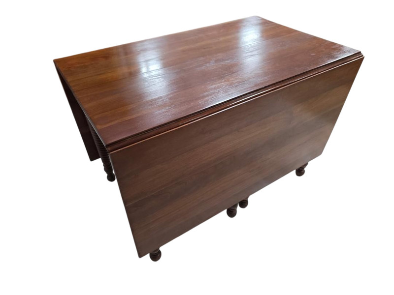 Vintage H Willett Drop Leaf Dining Table Gateleg Solid Wood 71x44 Refinished gallery