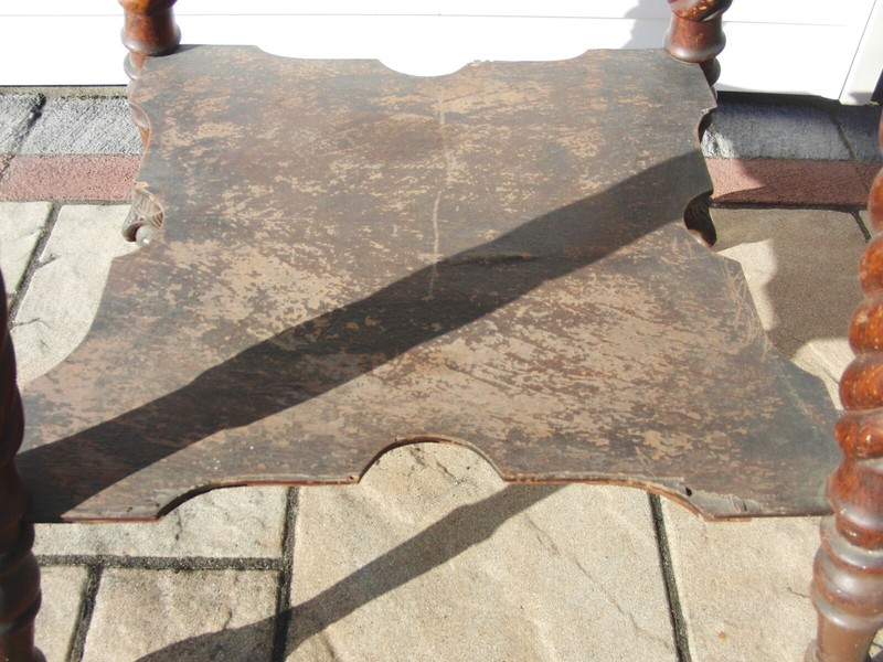 Victorian Oak Table Cast Iron & Glass Furniture Feet Victorian Face Swirl Legs gallery