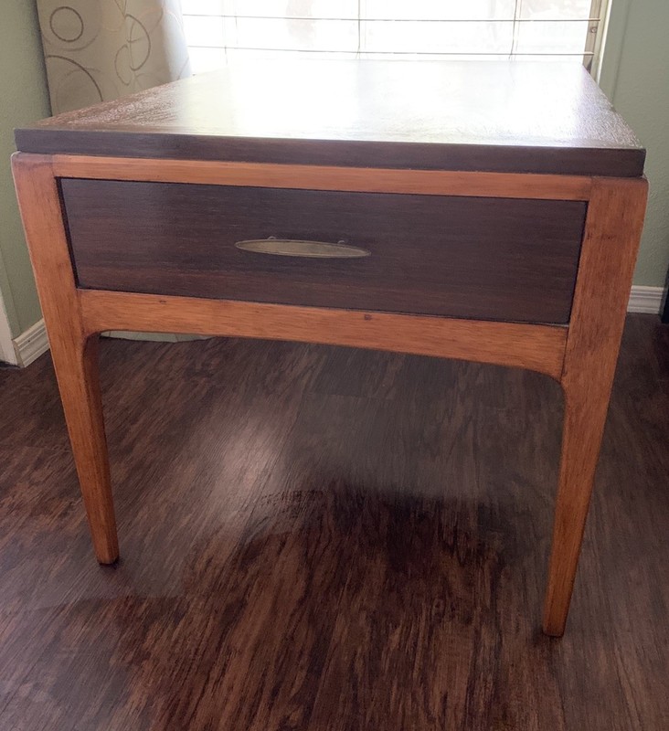 Vintage 1967 MCM Lane Rhythm Walnut End Table Nightstand w Drawer model 997-02 gallery