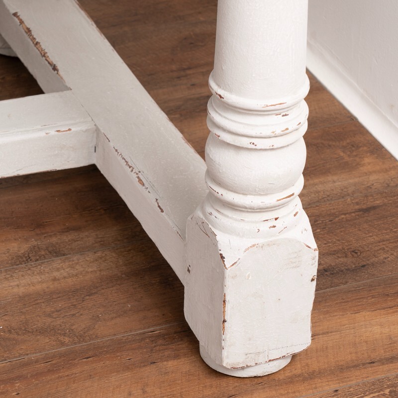 Vintage Long Refectory Dining Table Painted Gray from France gallery