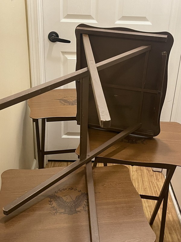 MCM Set 4 Vintage ARTEX Folding TV Tray Snack Serving Tables gallery