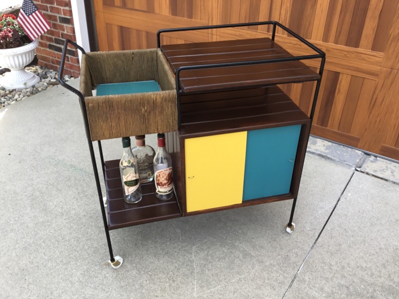 Arthur Umanoff for Raymor Mid Century Bourbon Bar Cart (MCM)