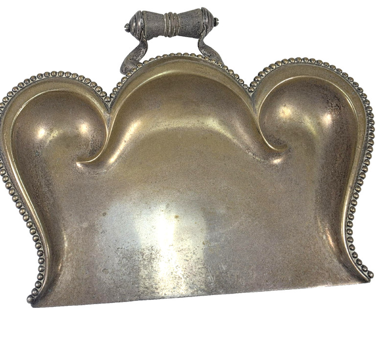 Antique Victorian Ornate Silverplate Table Crumber 2 Pieces Wood Handle gallery