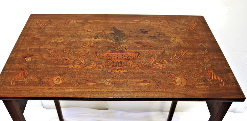 19th Century Inlay Walnut Marquetry Writing Table - Project! gallery