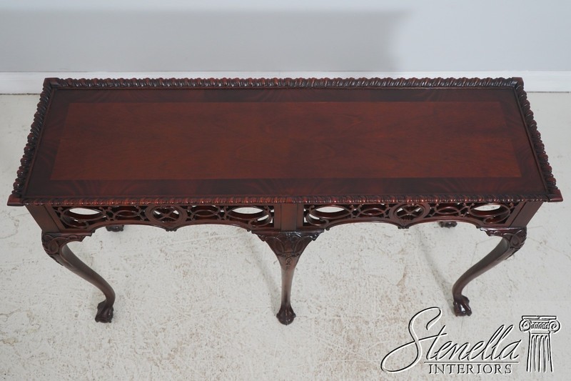 L71982: WELLINGTON HALL Chippendale Mahogany Clawfoot Console Table gallery
