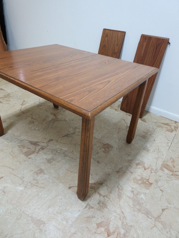 Brandt Ranch Oak Rustic Lodge Dining Room work Table Mid Century Cowboy cabin gallery
