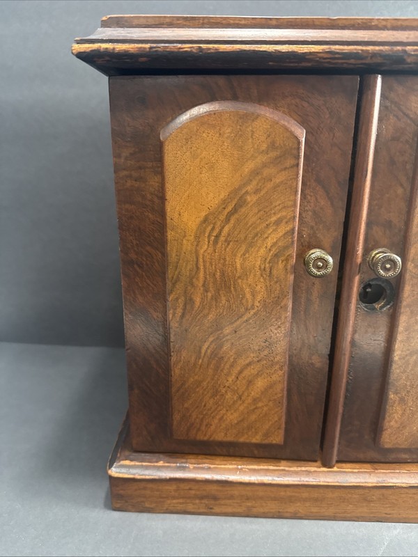 19th Century Victorian walnut table top collector's cabinet (SEE PICS!!) gallery