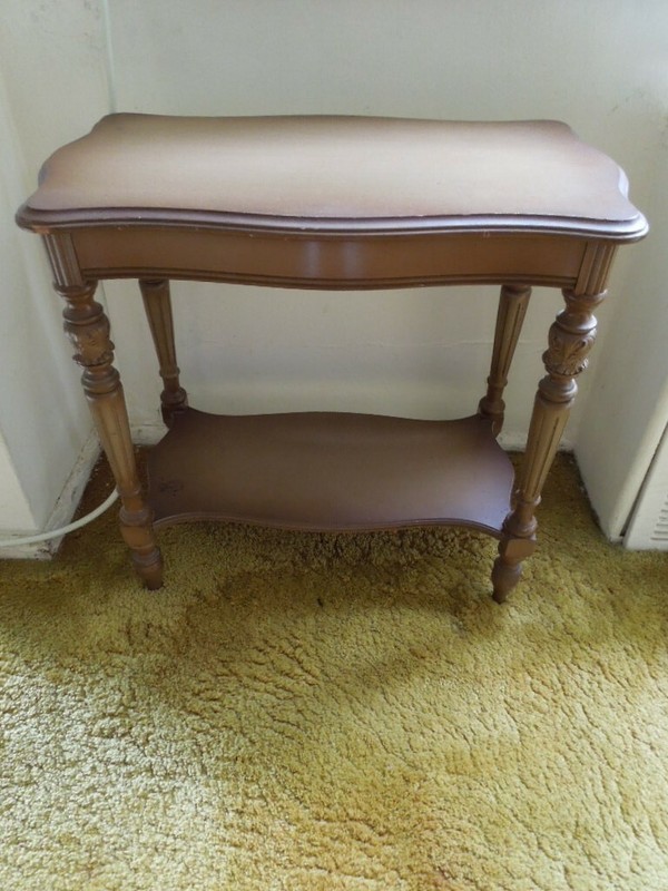 Antique Table 1930s Wood Carved Furniture Side End OFFICIAL NRA Depression Label
