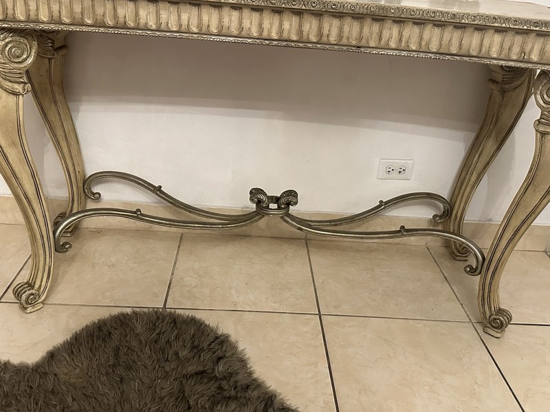 Vintage French Provincial Console Table – Ornate Carved Details, Antique Gold gallery