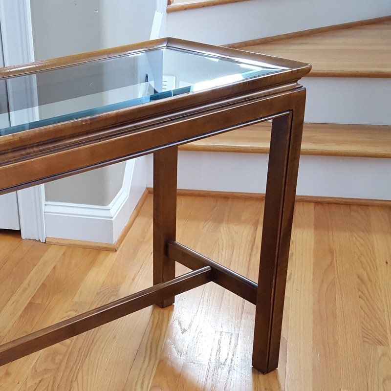Vintage MCM Brandt Console/Sofa Table Lovely Beveled Glass Elegant & Stylish! gallery