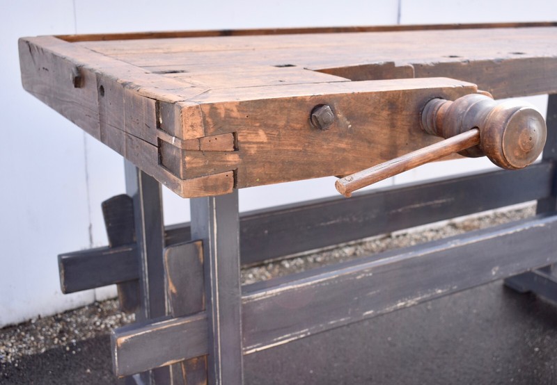 Oak Trestle-Base Carpenter's and Joiner's Workbench gallery