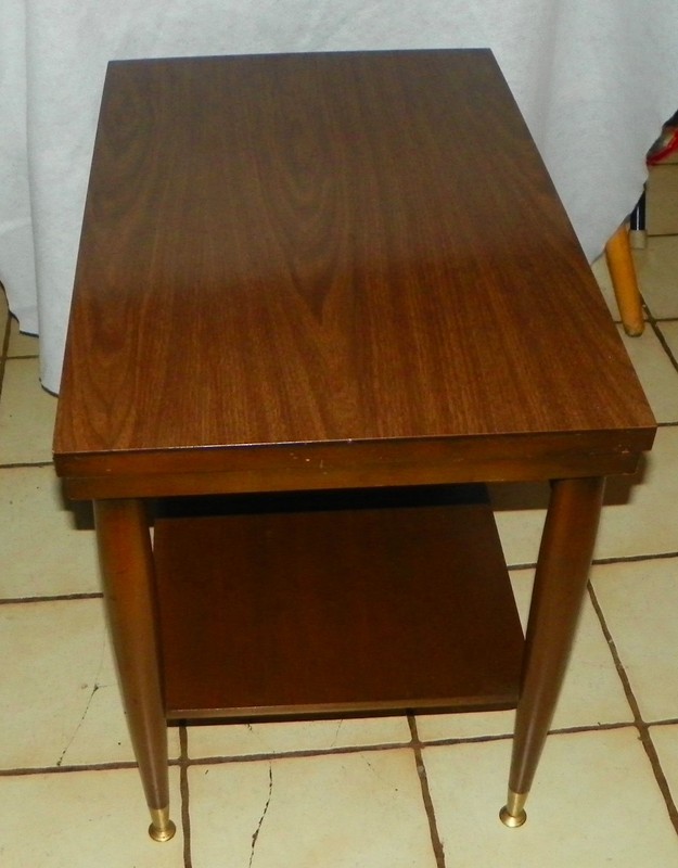 Mid Century Walnut Formica Top End Table / Side Table by Mersman (ET288) gallery