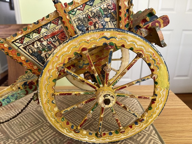 Antique mini SICILIAN CARRETTO Wedding Cart 19th Century gallery