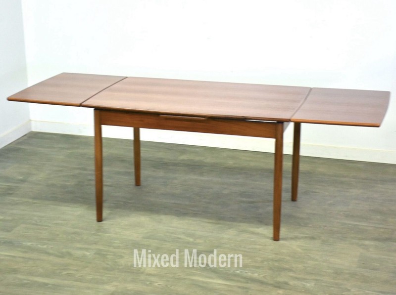 Danish Modern Teak Draw Leaf Dining Table