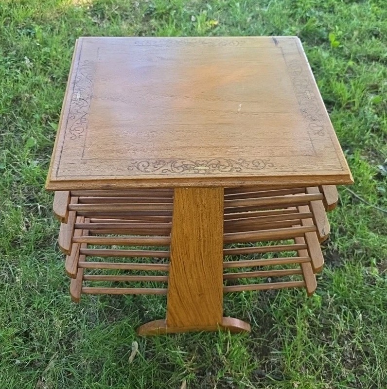 Vintage End Table W/ Magazine Rack Tree Spindle Mid-Century Modern MCM gallery