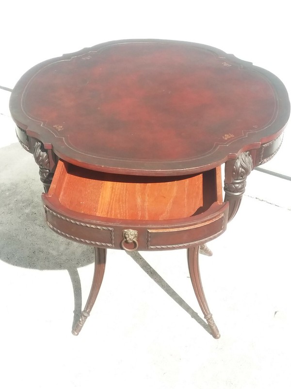 Antique ZANGERLE & PETERSON Two-Tier Table with Drawer gallery