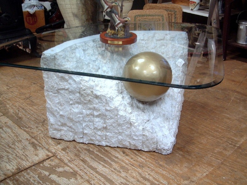 Vintage Gorgeous Coffee Table Modern Classic Bevelled Glass Heavy Built 50X37X16