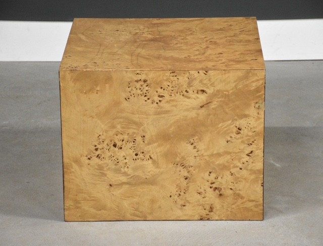 Burl Cube End Table by Milo Baughman gallery