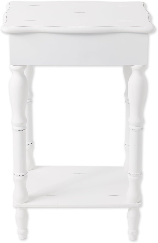 Elegant Carved White Side Table - Perfect for Any Room Decor gallery