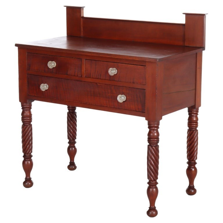 Antique Sheraton Cherry & Tiger Maple Server C1830