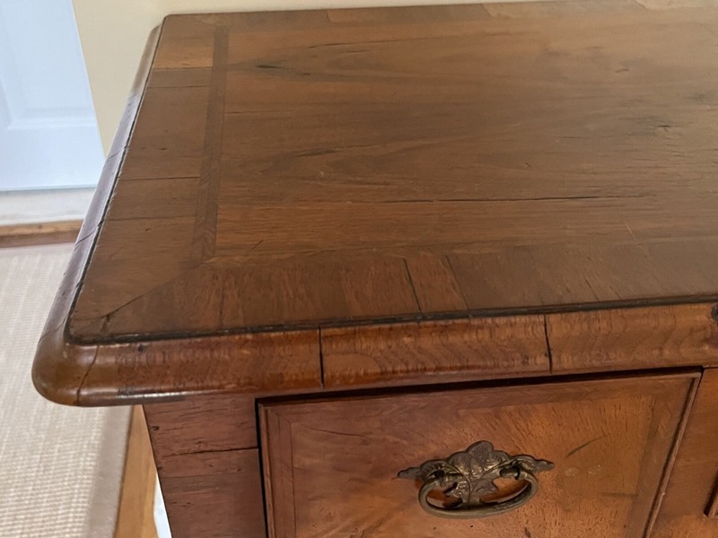 Vintage Queen Anne Style Burl Walnut Lowboy Console Table gallery