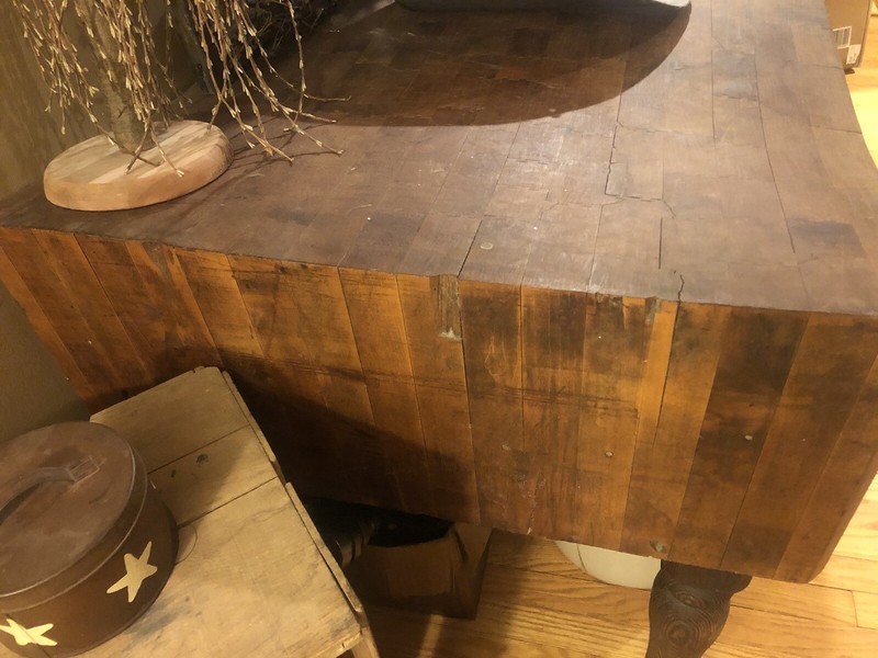 Antique Butcher Block Table gallery