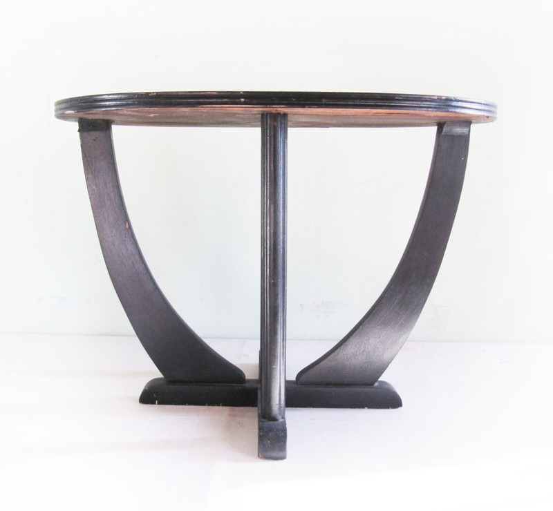 Fantastic True Vintage 1930's Art Deco Black Laquer Side Coffee Table gallery