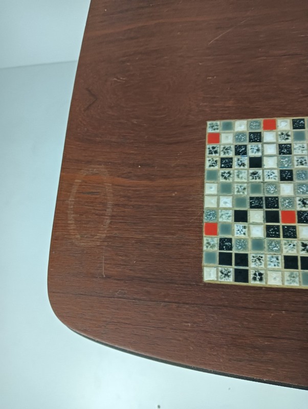 Teak vintage retro table ceramic tiles mosaic pattern Funky coffee occasional ta gallery