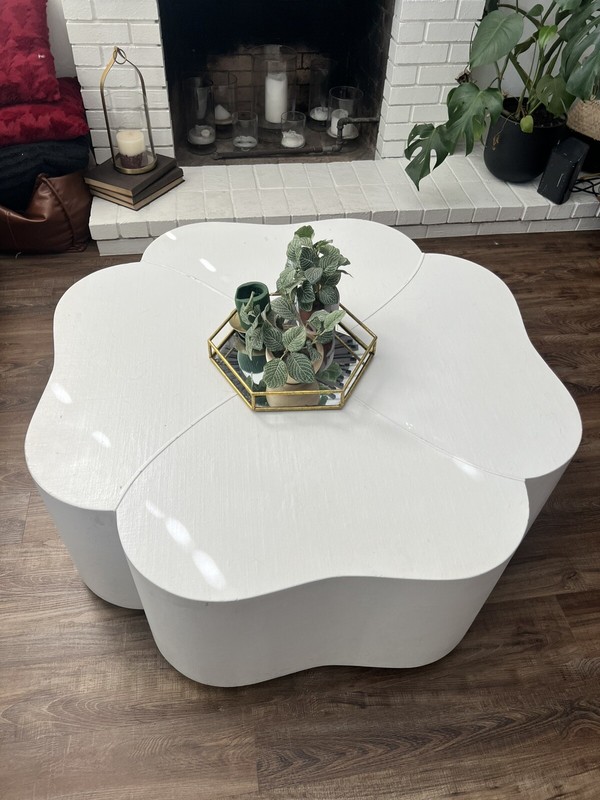 Mid-Century Modern Clover Coffee Table & Cabinet