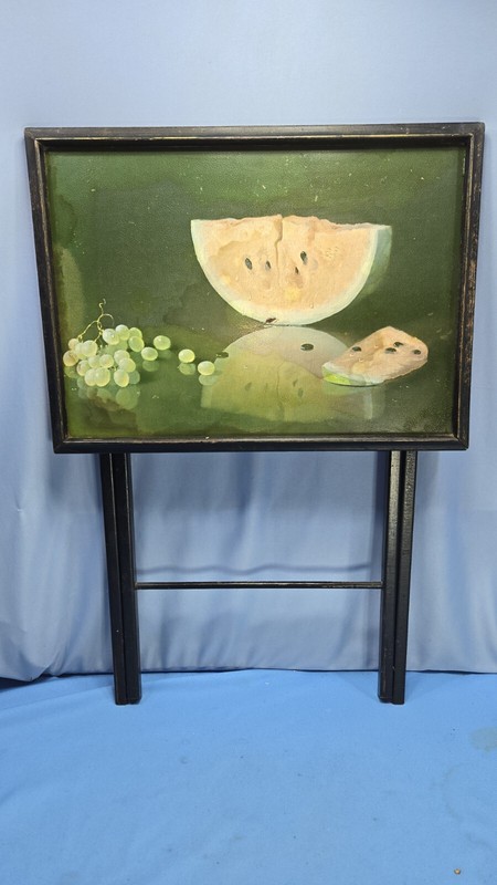 Mid Century Artex Snack TV Tray MCM Vintage Folding Table FINE Art Still Life