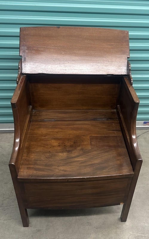 Antique 19th c English Mahogany Bedside Commode Cabinet End Side Table gallery