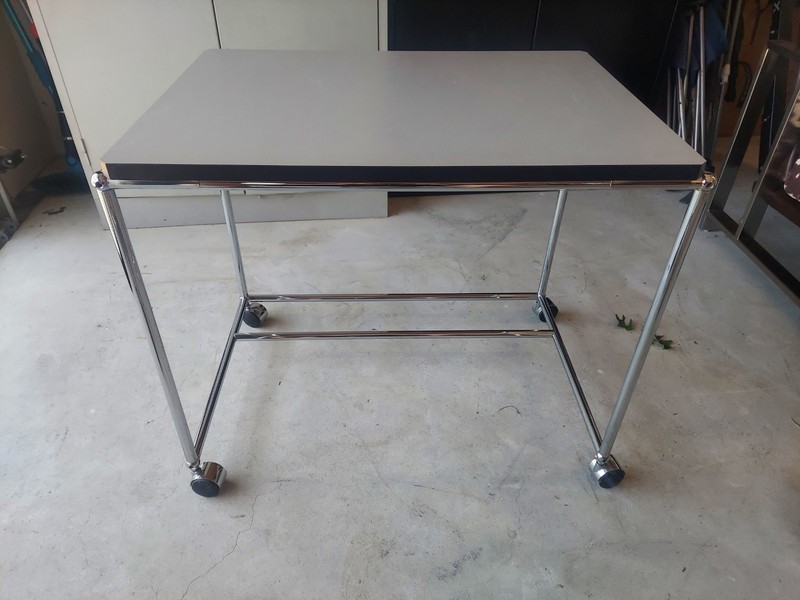 Mid Century Modern USM Fritz Haller Office Rolling Table c1988