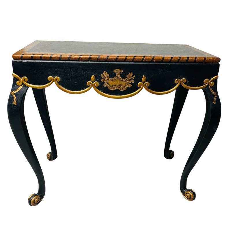 Louis XV Style Black With Gold Console Table