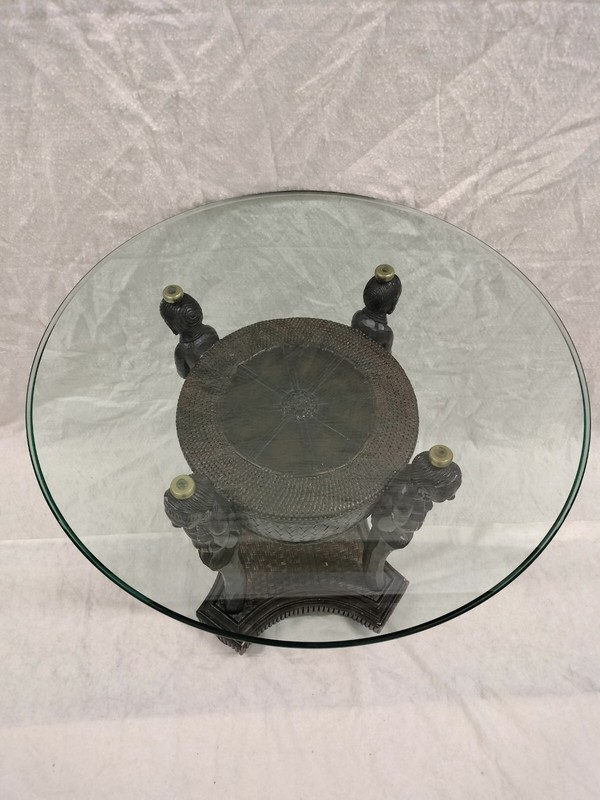 Mid 20th Century Wood Hand Carved Colonial Tribal Side Table From The Congo... gallery