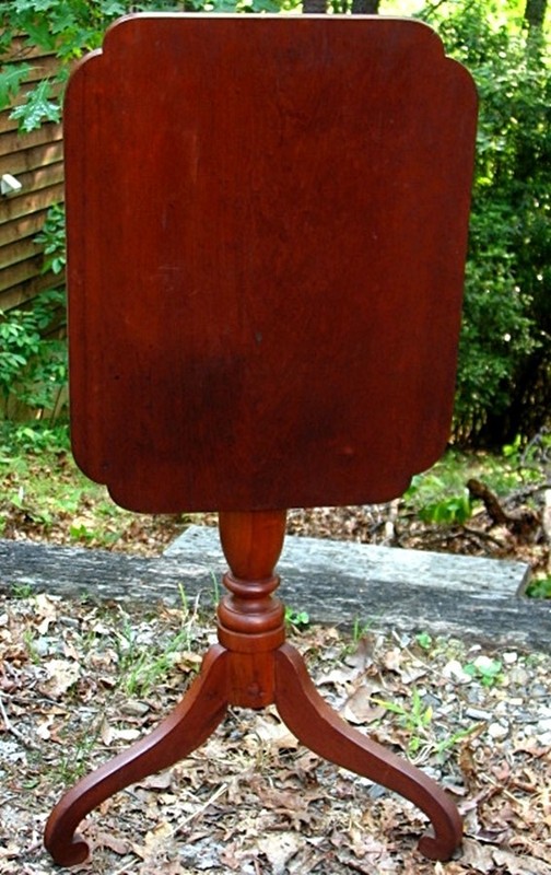 CHERRY CANDLE STAND SHAPED TOP NEW YORK c.1830 gallery