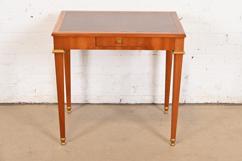 Baker Furniture French Regency Louis XVI Cherry and Gilt Wood Petite Desk gallery