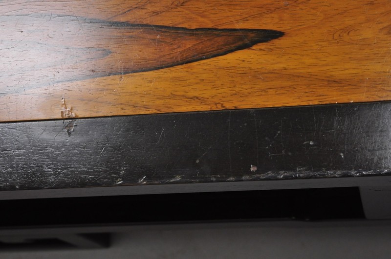 Michael Taylor for Baker Chinoiserie Rosewood Greek Key Black Coffee Table gallery