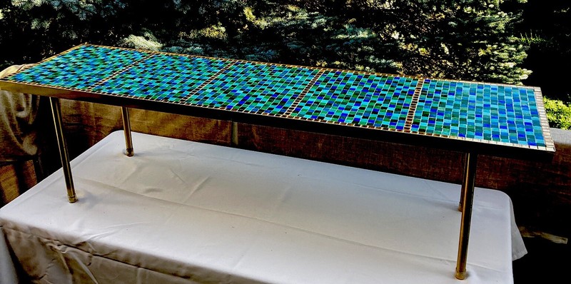 MID -CENTURY MODERN 72” LONG ITALIAN GLASS MOSAIC TILE COFFEE TABLE Circa 1967 gallery