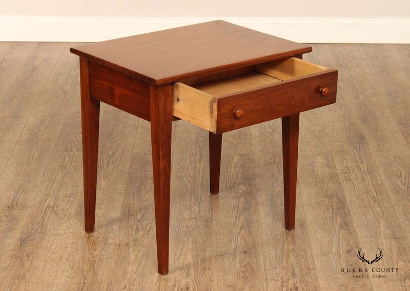 Shaker Style Custom Crafted Walnut Single Drawer Side Table gallery