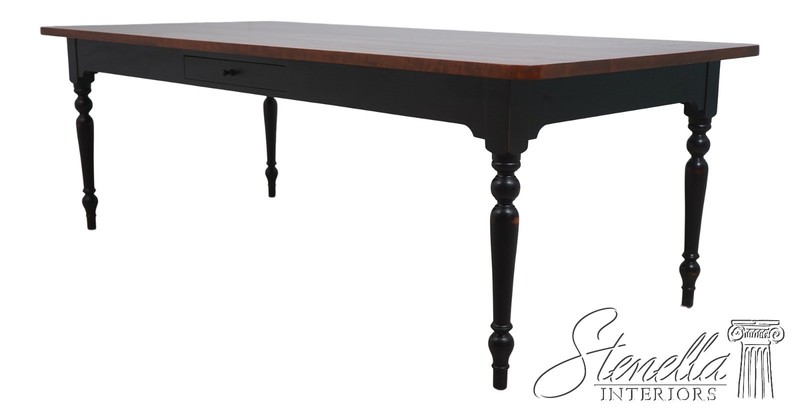 L70961: Country 1 Drawer Cherry Dining Room Table w. Black Legs