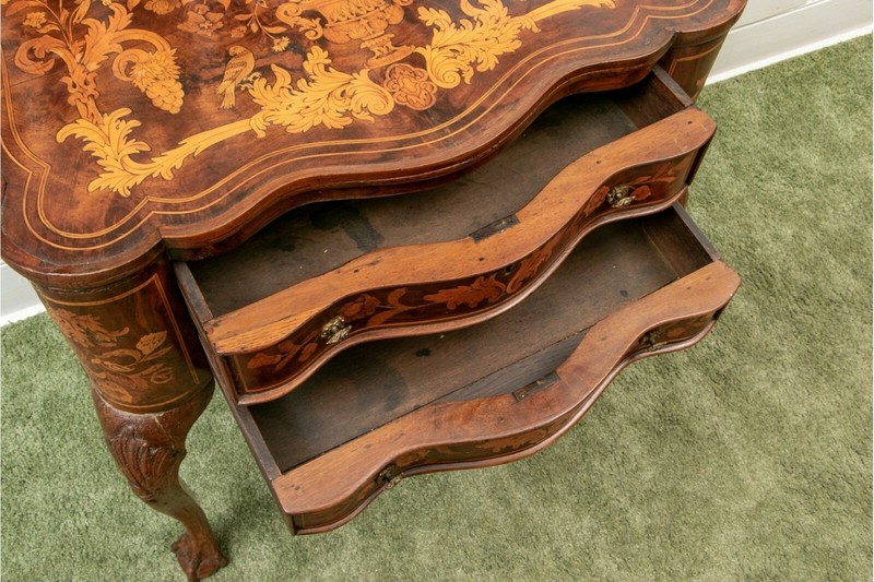 Antique Dutch 18th C. Inlaid Walnut Marquetry Table gallery