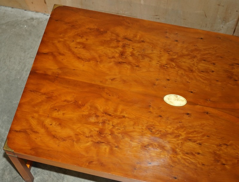 FULLY RESTORED FRENCH POLISHED HARRODS KENNEDY MILITARY CAMPAIGN COFFEE TABLE gallery