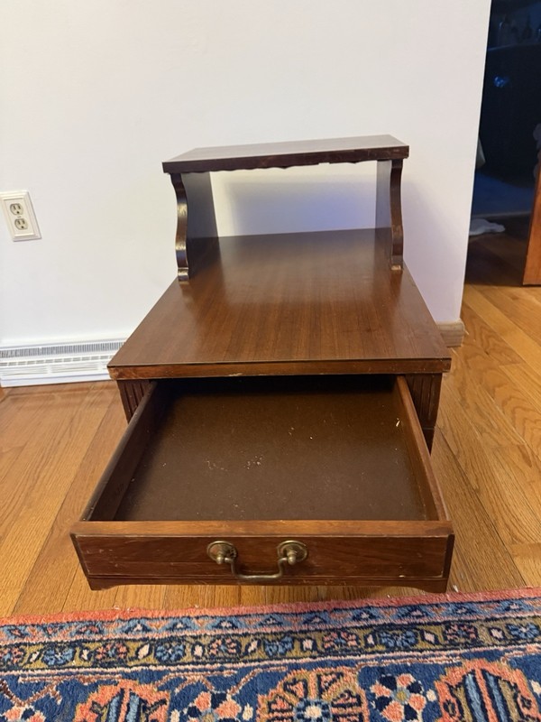 Vintage Mid-Century Mersman 7706 Two-Tier Rolling Step End Table gallery